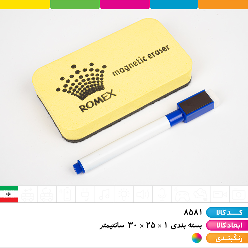 تخته وایت برد با تخته پاک کن و ماژیک (گوزن)