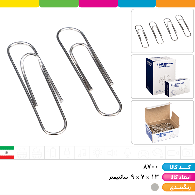 کلیپس 33 میل کرونا بسته 100 عددی