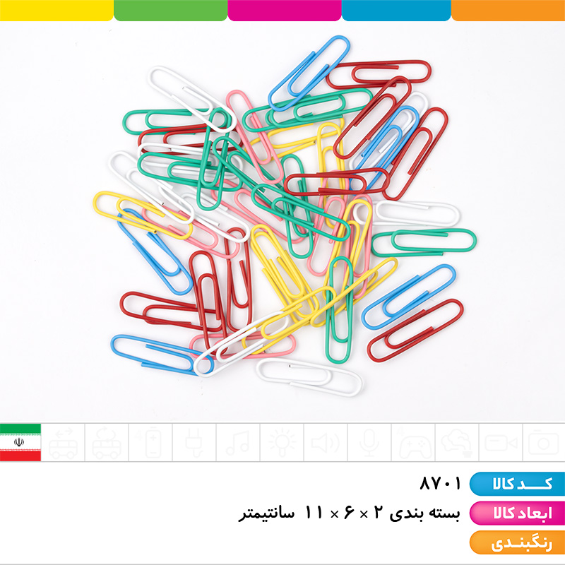 کلیپس 33 میل رنگی کرونا بسته 100 عددی