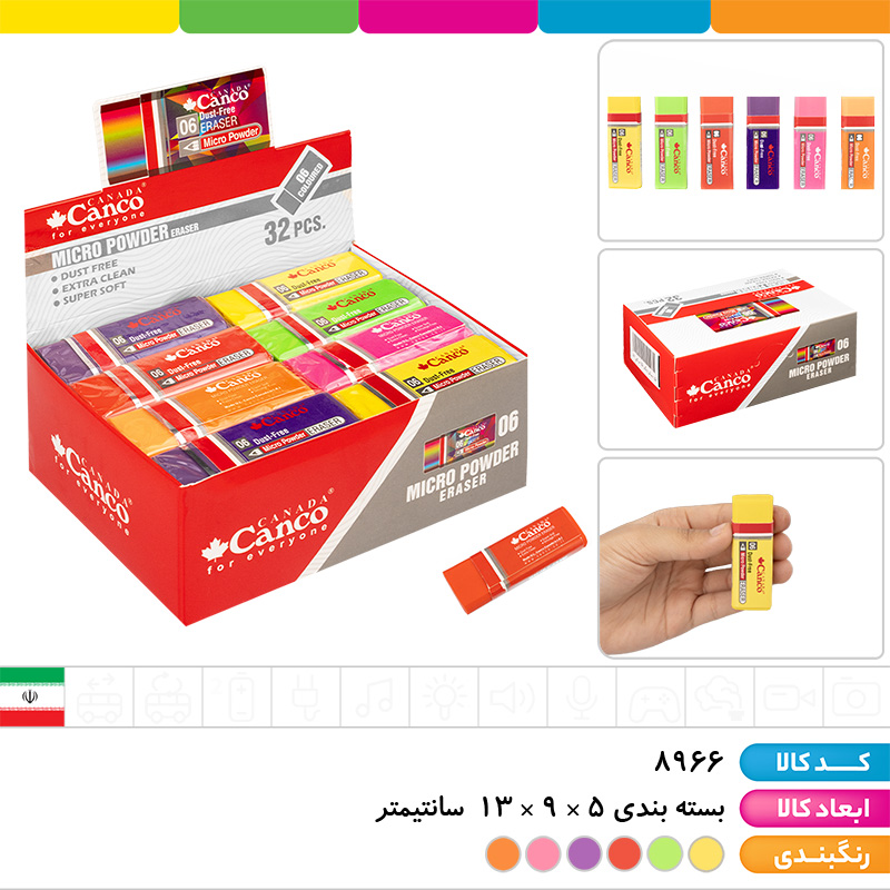پاک کن کنکو رنگی 32 عددی