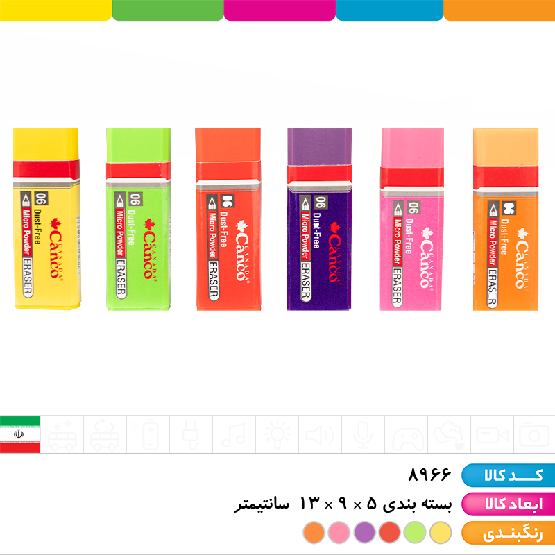 پاک کن کنکو رنگی 32 عددی