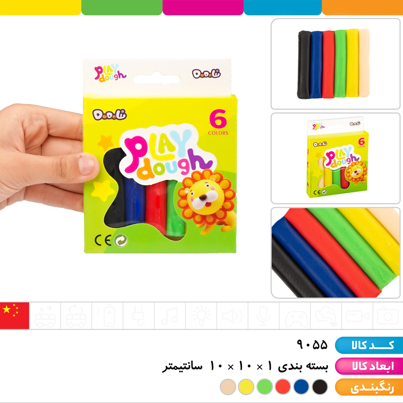خمیر بازی 6 رنگ جعبه ای