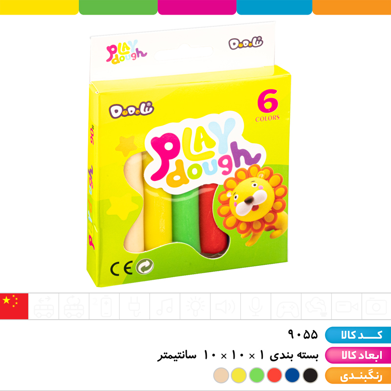 خمیر بازی 6 رنگ جعبه ای