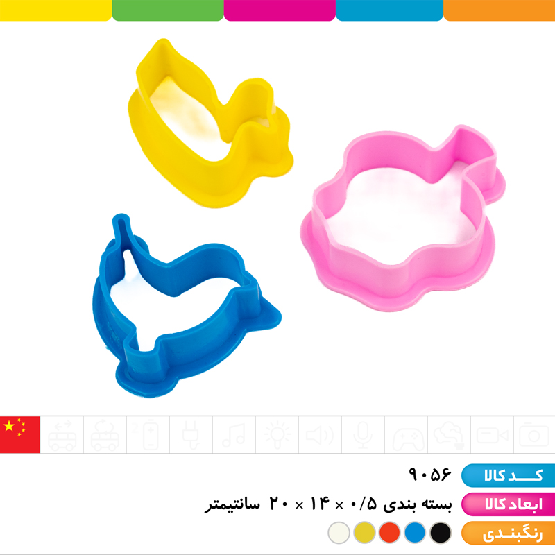 خمیر بازی روکارتی 6 رنگ با 3 قالب