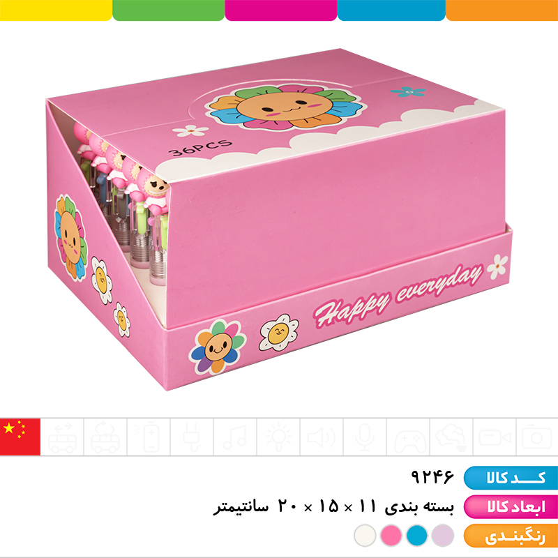 خودکار فشاری سر سیلیکونی 4 رنگ لبوبو
