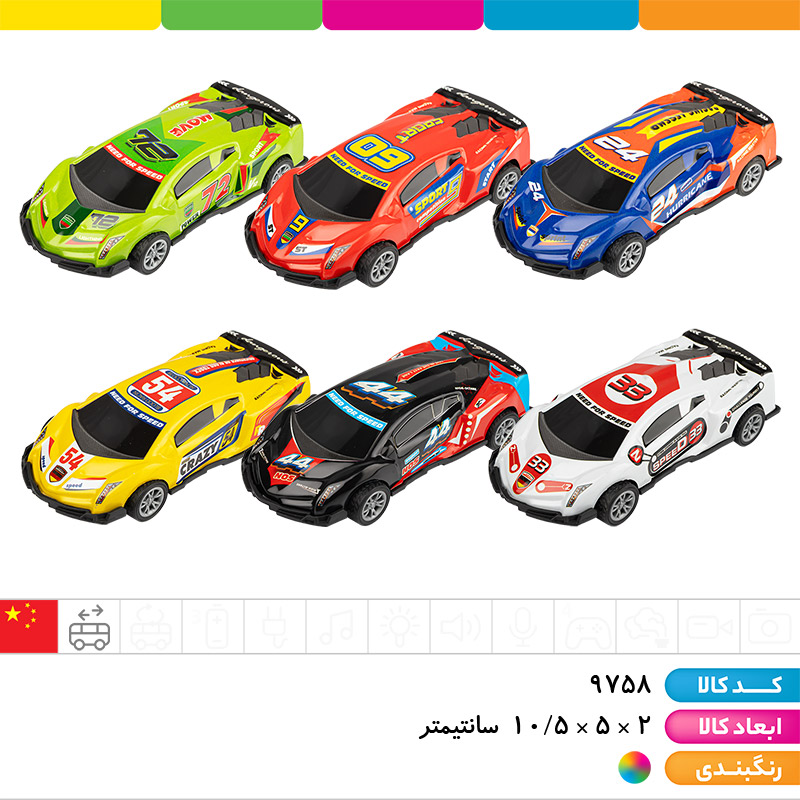 ماشین فلزی لامبورگینی عقب کش 6 عددی (روکارتی)