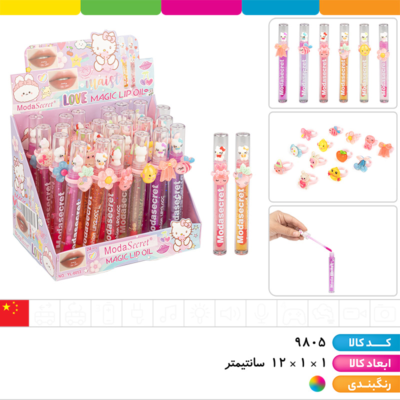 برق لب حرارتی فانتزی شاین دار معطر با انگشتر