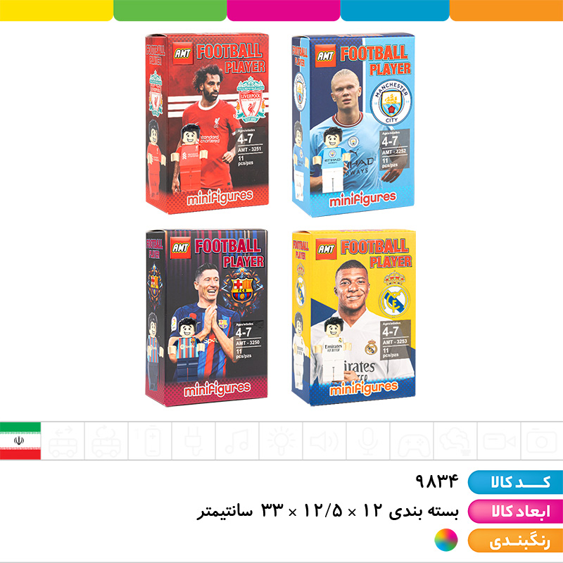 لگو مینی فیگور بازیکنان فوتبال (محمدصلاح، هالند، لواندوفسکی، امباپه)