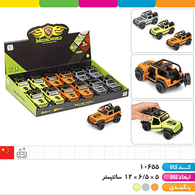 ماشین فلزی جیپ عقب کش (3 درب باز شو)