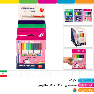 ماژیک 12 رنگ مقوایی کرونا