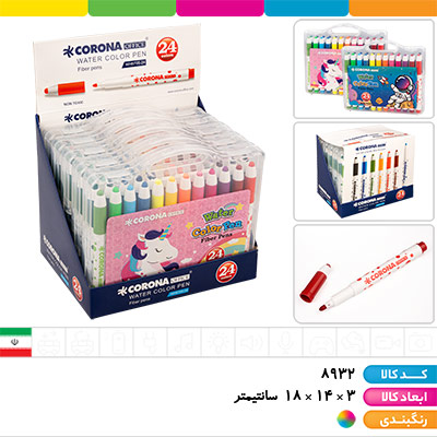 ماژیک 24 رنگ سر پهن طلقی کرونا
