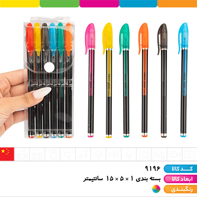 خودکار اکلیلی نئونی (neon color) 6 رنگ